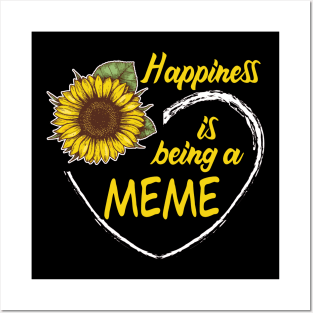 Happiness Is Being A Meme Sunflower Heart Posters and Art